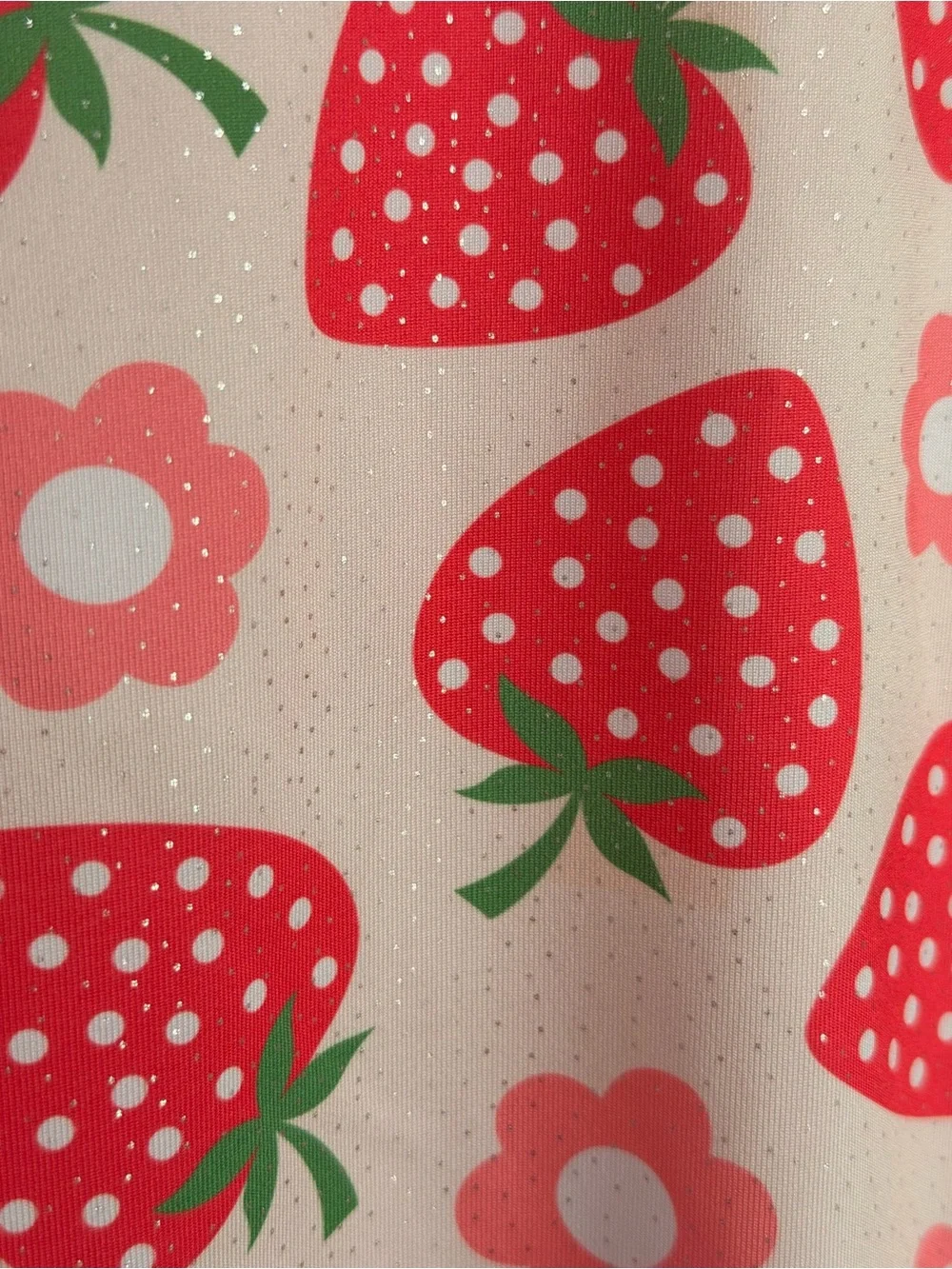 Girls pink sleeveless gymnastics biketard Leotard Sparkly Strawberry Size 5